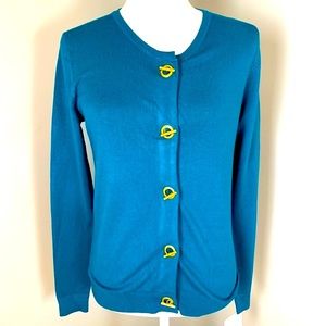 NWT Ellen Tracy Cardigan Sweater Teal Green Small